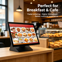 AWSTOUCH Kiosque de commande en libre-service à écran tactile pour restaurant, écran large de 15,6/18,5/21,5/23,6 pouces, terminal de paiement