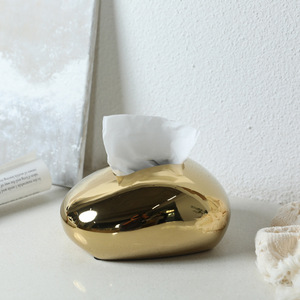 Porte-serviettes en porcelaine <span class=keywords><strong>blanche</strong></span> au design original pour la décoration de la maison et des hôtels, boîte à mouchoirs en céramique de luxe légère et personnalisable avec logo - Product Image 3
