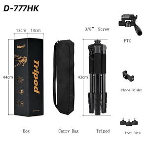 Trípode Ajustable Multifuncional Retráctil de Aleación de Aluminio con Nivel de Burbuja, Capacidad de Carga de 3 kg, Soporte de Cámara Portátil para Video - Product Image 6