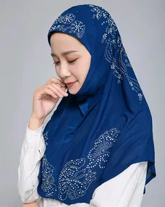 FR-yj 2623 공장 도매 고품질 조각 세트 이슬람 인스턴트 스톤 hijab 2019 최신 이슬람 패션 hijab 여성