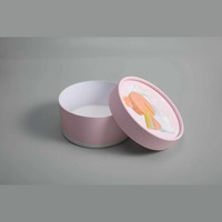 Boîte à gâteau ronde en papier rose personnalisée avec couvercle, emballage pour dessert, cylindre, vente en gros pour boulangerie et pâtisserie, directement de l'usine