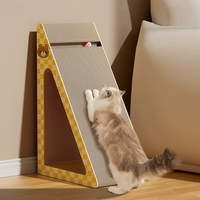 Papan Garukan Kucing Vertikal Tahan Lama Tahan Aus Tidak Menumpahkan Serpihan Karton Pengasah Cakar Perlengkapan Mainan Kucing