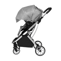 Poussette bébé légère pliable de luxe, fabrication chinoise OEM personnalisée, cadre en acier inoxydable, poussette bébé