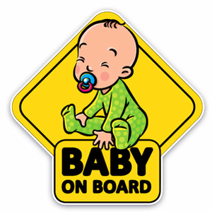 Stampa a prova di UV adesivo a bordo del bambino di avvertimento singolo Die taglio Logo adesivi per paraurti adesivo PVC auto Sticker