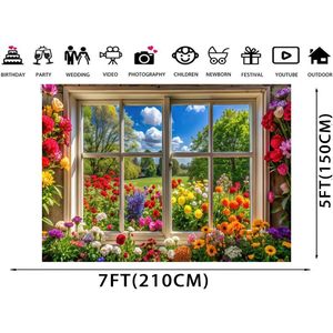 Vibrant printemps scène mariage décoration toile de fond papier personnalisé Stock avec fleurs arbres soleil pour décorations de fête - Product Image 4