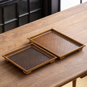 Bamboo <b>tea</b> tray, handmade bamboo woven pastry plate, Kung Fu <b>tea</b> <b>set</b>, <b>tea</b> saucer, <b>tea</b> table, dry brewing tray, <b>tea</b> accessories - Product Image 4
