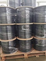 Kabel Drop Fiber Optik Ftth Flat 1core, Kabel Ethernet Outdoor, Kabel Fiber Optik Drop dengan Kawat Baja Penyangga Sendiri