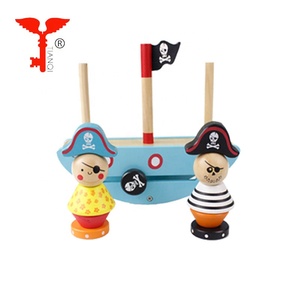 Blocs éducatifs Jouets de <span class=keywords><strong>Jeu</strong></span> Amusant Pirate Bateau Balance Enfants Balance En Bois Jouet - Product Image 1