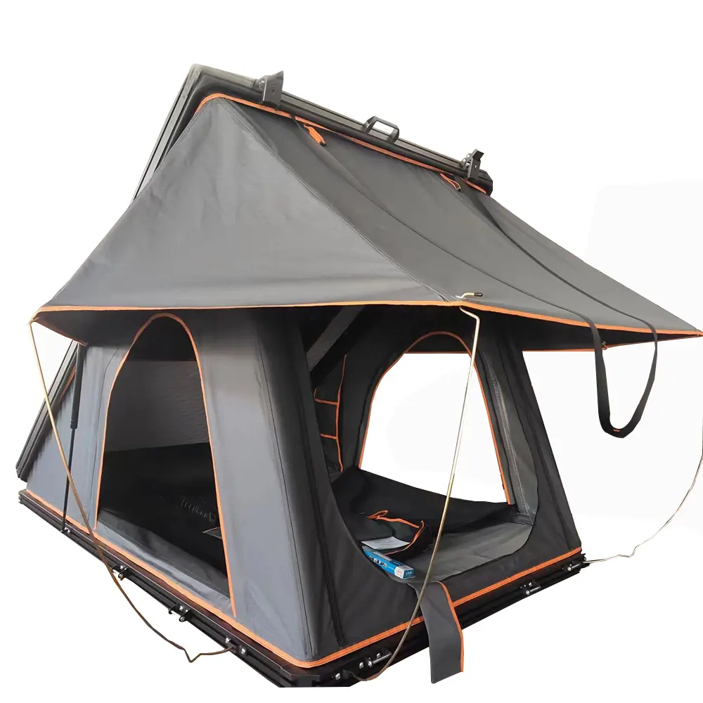 Tente de toit en aluminium à coque triangulaire Camping SUV Couverture rigide Tente de toit de voiture
