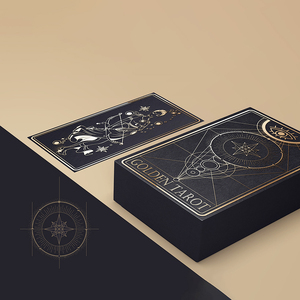 Cartas de tarot de borde dorado, tarjetas de cubierta personalizadas, grandes, gitanas, Tarot, venta al por mayor - Product Image 4