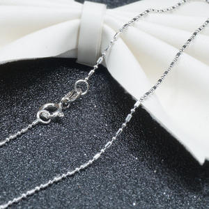 ホット販売ジュエリー925スターリングシルバーイタリアリンクチェーンカスタム1MM-2.5MMラウンドビーズ調節可能なチェーンネックレスファッションジュエリー - Product Image 2