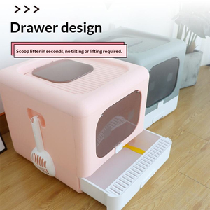 Fully Enclosed <b>Cat</b> Litter <b>Box</b> Large Plastic Foldable Deodorant <b>Cat</b> Toilet Anti-Splashing <b>Cat</b> Toilet Pet Supplies - Product Image 5