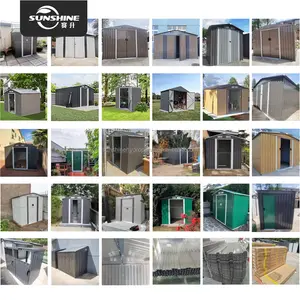 Küçük ev depolama barakası s açık arka bahçesinde veranda çim için kilitlenebilir Metal depolama barakası