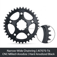 Plateau de chaîne étroit-large pour VTT en aluminium anodisé noir, usiné CNC de précision OEM, fournisseur avec devis en ligne