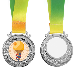 Médaille de récompense sportive personnalisée en alliage de zinc or/argent/cuivre, style <span class=keywords><strong>pyramide</strong></span>, double face, écologique, avec ruban imprimable - Product Image 2