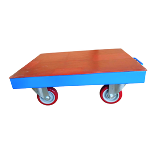 Chariot à plateforme en acier robuste et durable à quatre roues pour le déplacement de meubles et de gros équipements, capacité de charge de 500 kg, personnalisable OEM - Product Image 3