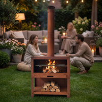Chimenea Barbacoa de Acero Corten para Exteriores, Camping, con Estructura KD, de Leña, con Etiqueta Privada Personalizada