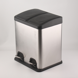 Contenedor de Reciclaje de 30L 40L <span class=keywords><strong>con</strong></span> 3 Compartimentos, Cubo de Basura Comercial <span class=keywords><strong>con</strong></span> <span class=keywords><strong>Pedal</strong></span>, Contenedor de Residuos Grande, Bote de Basura Metálico para Cocina - Product Image 5