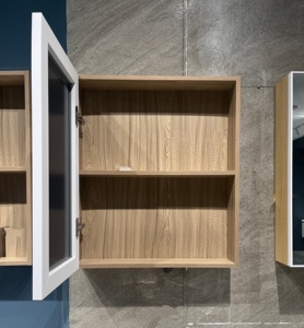 Double Basin Ceramic Vanity <strong>Sink</strong> PVC Storage Wall-Mounted Modern PVC <strong>Bathroom</strong> <strong>Cabinet</strong> with Mirror White Finish - Product Image 5