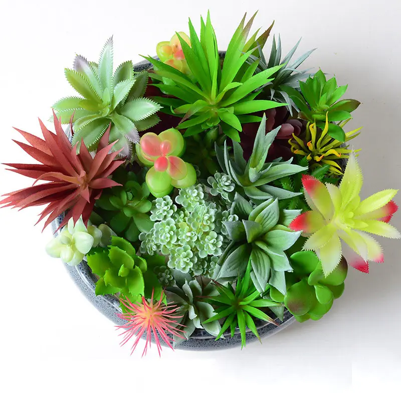 Factory Direct Wholesale Real Touch Simulation Succulent Green Plant Mini Artificial Succulent Plants Without Pot