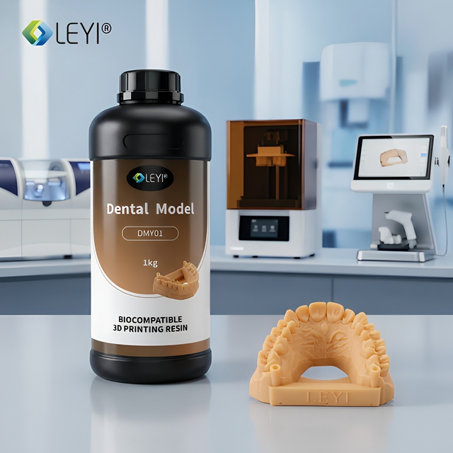 LEYI Biocompatible 3D Printer Dental Resin 405nm UV Curable Rapid Resin for LCD DLP SLA High Precision Dental Model Resin