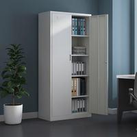 Armoire de classement de bureau moderne et minimaliste en acier épaissi, à profil bas, réglable et verrouillable, avec porte vitrée, type divisé