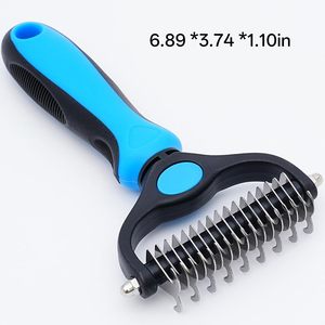 OEM & ODM Manufacturer Double-sided Steel Teeth Cat Dog Hair Dematting & Deshedding Undercoat Rake Comb <b>Pet</b> Grooming <b>Brush</b> Tool - Product Image 2