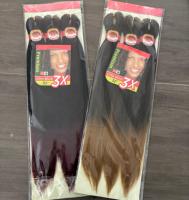 Offre Spéciale : Lot de 3 Mèches de Cheveux Synthétiques Pré-étirées EZ pour Tresses Africaines, Extensions Ombrées Yaki Faciles à Tresser