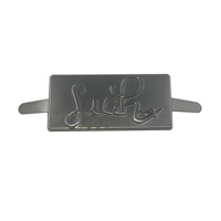 Plaques de logo de marque en métal gravées sur mesure pour sacs à main de luxe, avec motif de lettres, étiquettes de logo en métal personnalisées de haute qualité