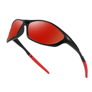 Unisex Cycling Sunglasses Black <b>Frame</b> Red Lens UV400 Polarized For Outdoor Sports Travel Driving Fishing - Product Image 4