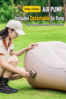 Fauteuil gonflable portable Lazy Single PVC, résistant à l'eau, avec pompe intégrée, pour salon, camping et extérieur