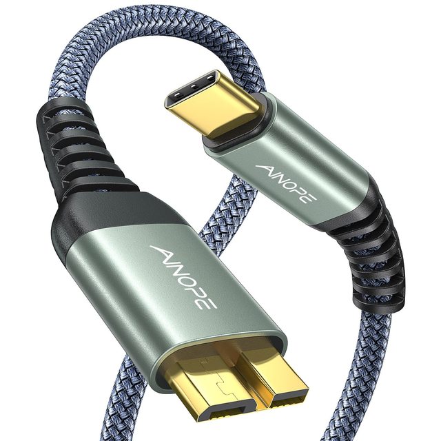 External Hard Drive Cable for Seagate WD Toshiba USB C to Micro B 10Gbps Fast Cord for MacBook Pro Air SSD Camera