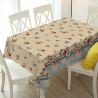Nappe de table rectangulaire RNPT, imprimé floral bleu soyeux et lisse, motif tropical, résistante à l'huile, pour terrasse