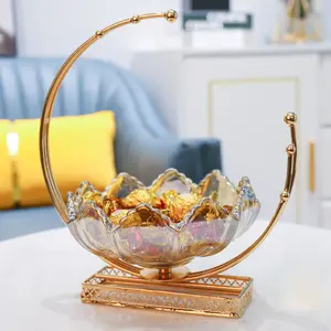 American European Style Light Luxury Glass Food Tray Living Room Home Decoration Creative Simple Fruit Tray