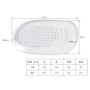 Almohadillas adhesivas de silicona para talón, almohadillas adhesivas para zapatos de Gel, plantillas transparentes Unisex, plantillas De Gel, 1 par/bolsa de polietileno S/L - Product Image 3