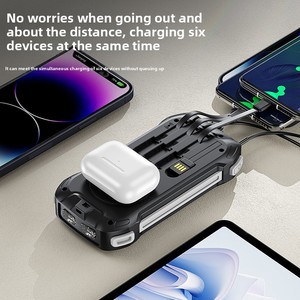 20000mAh ソーラーパワーバンク ワイヤレス充電 内蔵ケーブル 22.5W 急速充電 -15W クイック LED ディスプレイ ユニバーサルソケット - アウトドア - Product Image 6