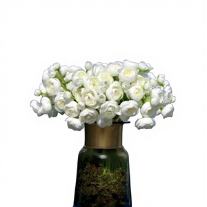 LUYI - Bouquet <span class=keywords><strong>de</strong></span> mini-lotus artificiel fait main à tiges courtes, 6 têtes, camélia, prunier, rose, décoration florale pour mariée - Product Image 2