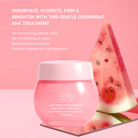 Crème de nuit hydratante raffermissante éclaircissante coréenne à la pastèque, masque de nuit à l'AHA, vitamine C pour le visage, sans rinçage requis