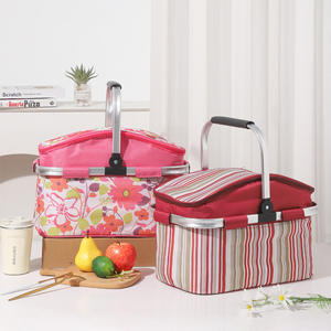 Panier de pique-nique isotherme pliable avec poignées, sac de livraison alimentaire thermique d'extérieur, boîte de rangement portable pour le camping et les voyages - Product Image 2