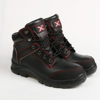 Chaussure de sécurité légère Aimboo en cuir véritable avec embout en acier, pour la construction industrielle, unisexe