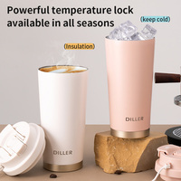 Bouteille d'eau portable en acier inoxydable avec logo personnalisé Tasse à café isolée minimaliste