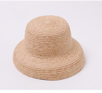 Chapeau de paille uni à large bord pour enfants, en herbe naturelle, forme dôme robuste, pour l'été, la plage, les activités de plein air, la protection solaire, vente en gros