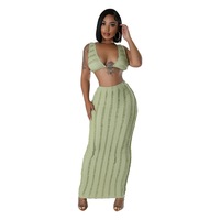 Ensemble robe sans manches dos nu à lacets et à nouer, style européen et américain, en dentelle de qualité supérieure pour femme