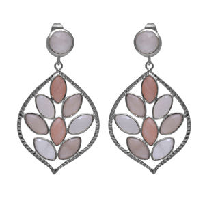 Best Quty Solid .925 Sterling Sier Peach Moonstone Pendientes colgantes Diseñador de moda Joyería chapada en oro para fiestas y regalos - Product Image 2