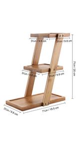 Petit support à plantes <span class=keywords><strong>en</strong></span> bambou à 3 niveaux pour comptoir intérieur, style mi-siècle, <span class=keywords><strong>en</strong></span> bois, pour la maison et le jardin - Product Image 3