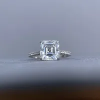 Bague en argent sterling 925 de la marque MuShan, avec moissanite VVS, bague charmante pour femmes, plaquée or véritable 18 carats, brevet MST, bagues fines GRA