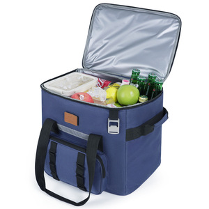 Sac isotherme de grande capacité, étanche, pour garder la température, pour pique-nique en plein air, sac à déjeuner pour camping, bleu marine - Product Image 3