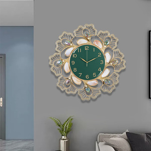 Creative Round Wall <b>Clock</b> With Silent Movement For Living Room Bedroom Entryway - Product Image 4