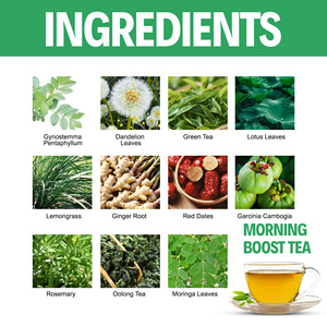 Detox Tea Morning Boost Green & Oolong Tea with Gynostemma & Moringa Promote Weight Loss Powder Not for Pregnant Women - Product Image 4