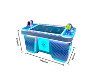Máquina de Juego de Pesca Arcade de Mesa para 2 Jugadores, Operada con Monedas, con Luces LED para Niños, para Centros de Entretenimiento y Parques de Diversiones Comerciales